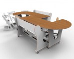 Ergo J-tafel dubbel 180 + leidsterstoel +tripptrapp 2